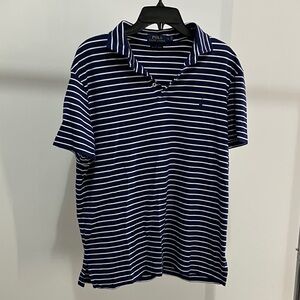 Polo by Ralph Lauren Men's Blue and White Striped Polo